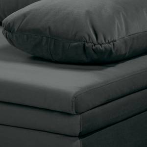 Canapé convertible boxspring Goodlow Velours - Velours Vaia: Gris foncé - Avec fonction couchage