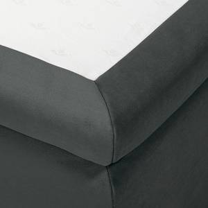 Boxspring-Schlafsofa Goodlow Samt Vaia: Dunkelgrau - Mit Schlaffunktion