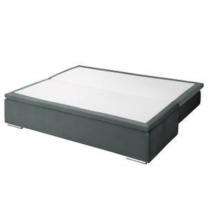 Canapé convertible boxspring Goodlow Velours - Velours Vaia: Anthracite - Avec fonction couchage