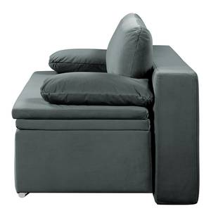 Canapé convertible boxspring Goodlow Velours - Velours Vaia: Anthracite - Avec fonction couchage