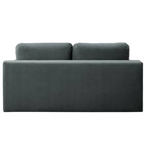 Canapé convertible boxspring Goodlow Velours - Velours Vaia: Anthracite - Avec fonction couchage