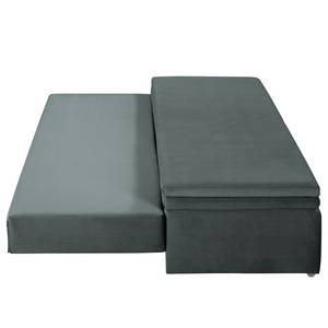 Canapé convertible boxspring Goodlow Velours - Velours Vaia: Anthracite - Avec fonction couchage