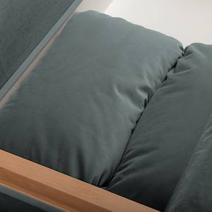 Canapé convertible boxspring Goodlow Velours - Velours Vaia: Anthracite - Avec fonction couchage