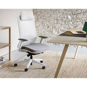 Chaise de bureau Rosie Gris clair / Blanc