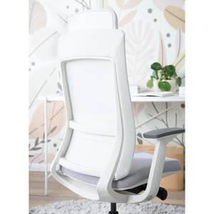 Chaise de bureau Rosie Gris clair / Blanc