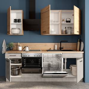 Küchenzeile ConceptB I Beton Dekor / Eiche Sanremo Dekor - Ausrichtung rechts - Beko