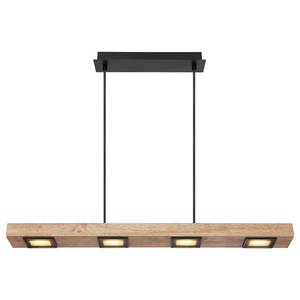 LED-Hanglamp Joya ijzer/massief eikenhout - 6 lichtbronnen - Zwart