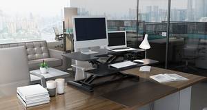 Schreibtischaufsatz Kout Höhenverstellbar - Schwarz