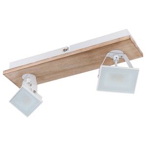 Faretti LED da soffitto Joya I Ferro / Massello di rovere - 2 punti luce - Bianco