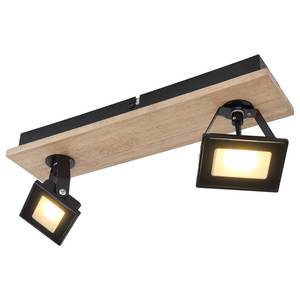 Faretti LED da soffitto Joya I Ferro / Massello di rovere - 2 punti luce - Nero