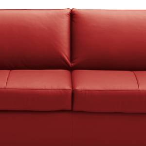 Slaapbank Latino Leer Mabel: Rood - Breedte: 202 cm - Met slaapfunctie