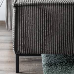 Ecksofa Maura Cordstoff Poppy: Taubengrau - Mit Hocker