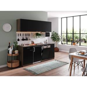 Cuisine Cano VIII Noir - Largeur : 195 cm - Vitrocéramique