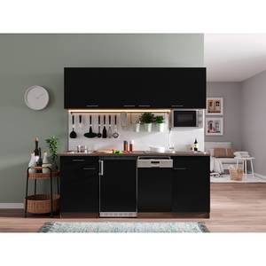 Cuisine Cano VIII Noir - Largeur : 195 cm - Vitrocéramique