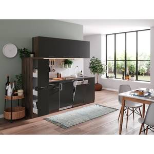 Cuisine Cano VII Gris - Largeur : 225 cm - Vitrocéramique