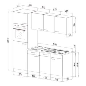 Keukenblok Cano IX Grijs - Glas-keramisch