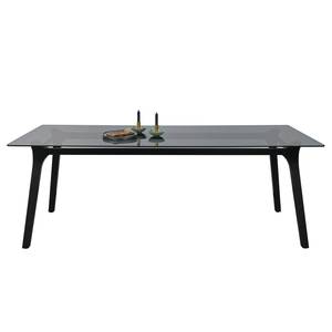 Table Hülsta now T23 Verre teinté / Hêtre massif - Noir - Largeur : 220 cm