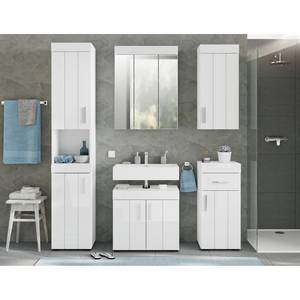 Meuble de salle de bain neige Blanc - En partie en bois massif - 36 x 79 x 24 cm