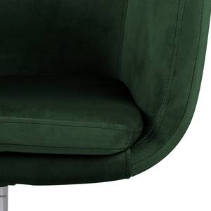 Chaise de bureau pivotante NICHOLAS Tissu / Métal - Velours Vilda: Vert foncé - Noir