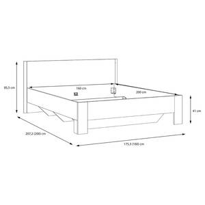 Lit Thornton Beige - Blanc - Bois manufacturé - 175 x 86 x 207 cm