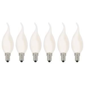 LED-Kerze Windstoß (6er-Set) Milchglas / Eisen - 6-flammig