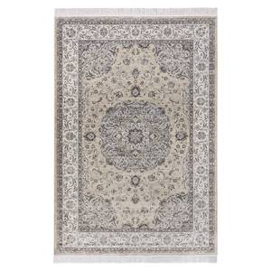 Laagpolig vloerkleed Tabriz Casim viscose/katoen - Crèmekleurig/beige - 95 x 140 cm