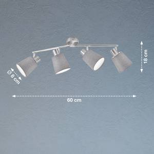 Plafondlamp Jeff III linnen/ijzer - 4 lichtbronnen
