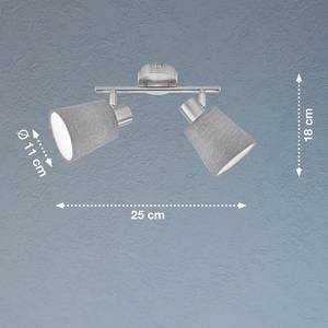 Plafondlamp Jeff II linnen/ijzer - 2 lichtbronnen