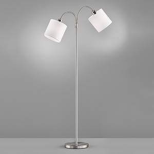 Lampada da terra Cozy Tessuto misto / Ferro - 2 punti luce - Bianco