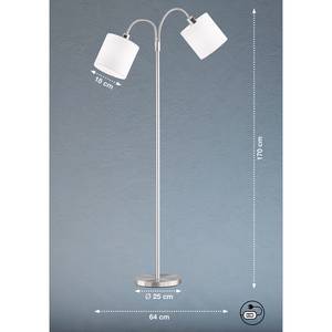Staande lamp Cozy textielmix/ijzer - 2 lichtbronnen - Wit