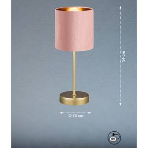 Lampe Aura Velours / Fer - 1 ampoule - Rose