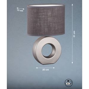 Tafellamp Ponti II linnen/keramiek - 1 lichtbron