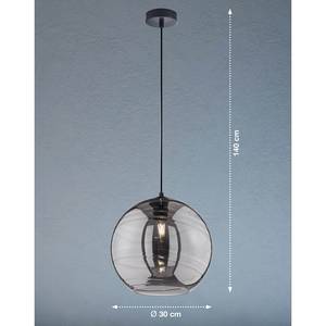 Hanglamp Opie II rookglas/ijzer - 1 lichtbron