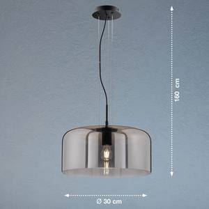 Hanglamp Studio rookglas/ijzer - 1 lichtbron