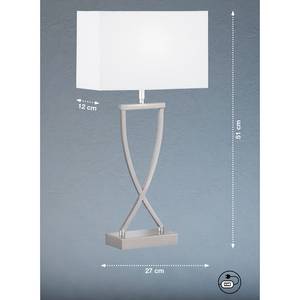 Lampe Anni Tissu mélangé / Fer - 1 ampoule - Blanc