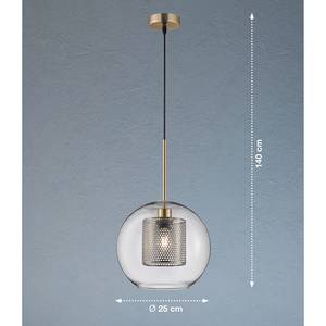 Suspension Jura I Verre transparent / Fer - 1 ampoule