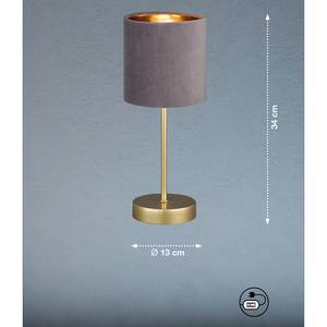 Lampe Aura Velours / Fer - 1 ampoule - Taupe