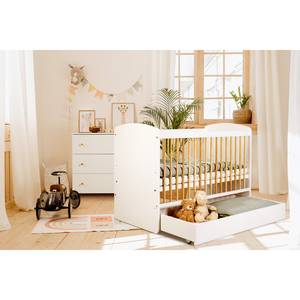 Babybett Karolina (inkl. Schublade) Weiß - Holzwerkstoff - Massivholz - 124 x 85 x 66 cm