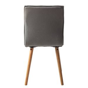 Gestoffeerde stoel Kean I 2-delige set- - geweven stof/massief eikenhout - Grijs - 4-delige set