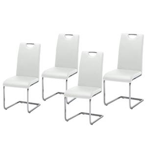 Chaise cantilever Pasala Blanc - Lot de 4