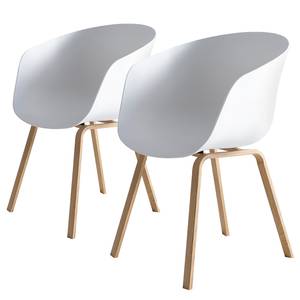 Chaises à accoudoirs Loppi (lot de 2) Blanc