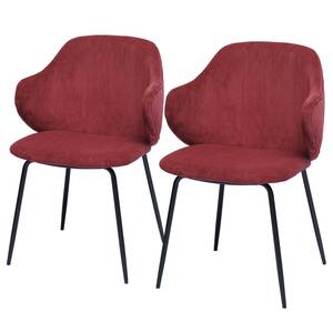 Chaises à accoudoirs Tronde (lot de 2) Rouge antique