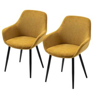 Chaises à accoudoirs Mineros (lot de 2) Jaune moutarde