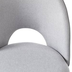 Sedia imbottita Ikley Tessuto/Metallo - Nero - Color grigio chiaro - Set da 2