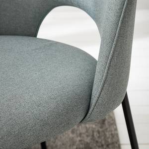 Gestoffeerde stoel Ikley geweven stof/metaal - zwart - Mintgrijs - 2-delige set