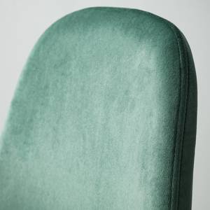 Sedia imbottita Iskmo VIII Velluto/Metallo - Decoro rovere - Verde menta - Set da 4