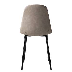 Gestoffeerde stoelen Iskmo VII kunstleer/metaal - zwart - Taupe - 4-delige set