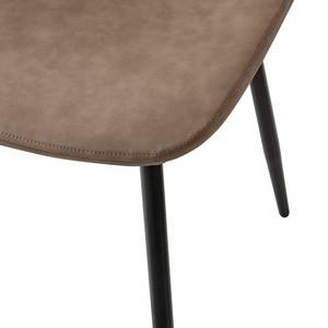 Gestoffeerde stoelen Iskmo VII kunstleer/metaal - zwart - Bruin - 4-delige set