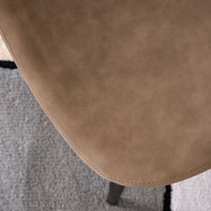 Gestoffeerde stoelen Iskmo VII kunstleer/metaal - zwart - Bruin - 4-delige set