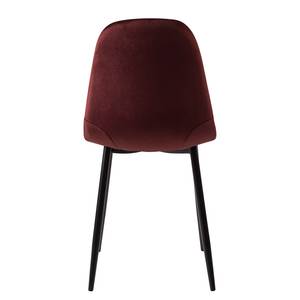 Gestoffeerde stoelen Iskmo V fluweel/metaal - zwart - Bordeauxrood - 4-delige set